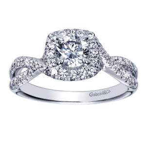 Gabriel Bridal Collection White Gold Halo Engagement Ring (0.4 ctw)