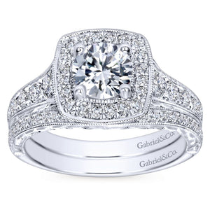 Gabriel Bridal Collection White Gold Halo Engagement Ring (0.65 ctw)