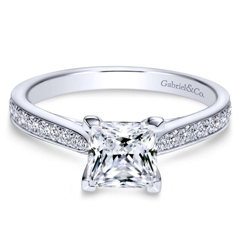 Gabriel Bridal Collection White Gold Straight Engagement Ring (0.32 ctw)