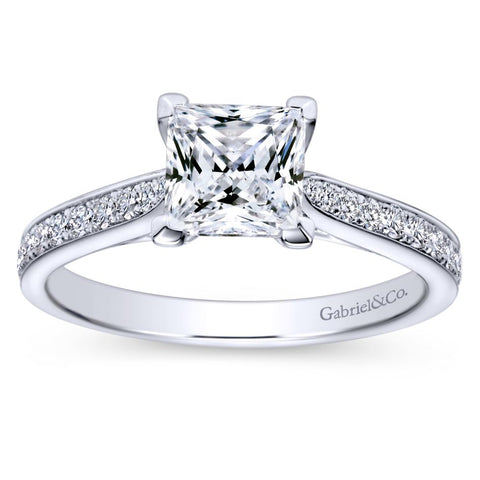 Gabriel Bridal Collection White Gold Straight Engagement Ring (0.32 ctw)