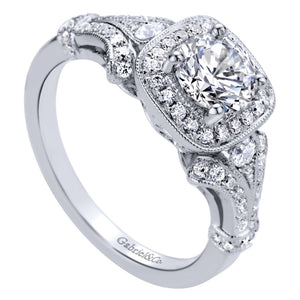 Gabriel Bridal Collection White Gold Halo Engagement Ring (0.34 ctw)