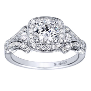 Gabriel Bridal Collection White Gold Halo Engagement Ring (0.34 ctw)