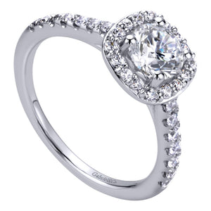Gabriel Bridal Collection White Gold Halo Engagement Ring (0.39 ctw)