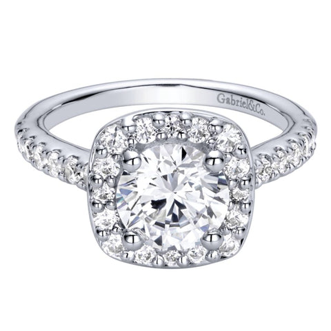 Gabriel Bridal Collection White Gold Halo Engagement Ring (0.67 ctw)