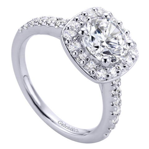 Gabriel Bridal Collection White Gold Halo Engagement Ring (0.67 ctw)