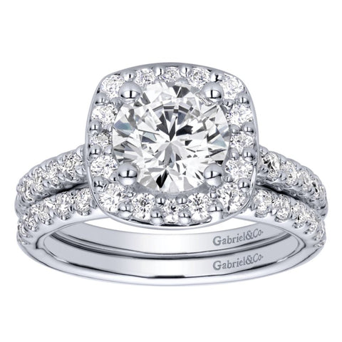 Gabriel Bridal Collection White Gold Halo Engagement Ring (0.67 ctw)