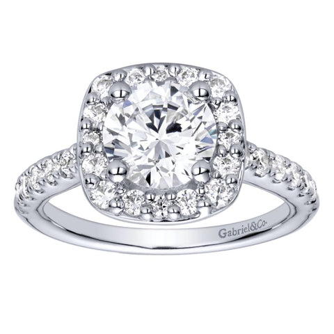 Gabriel Bridal Collection White Gold Halo Engagement Ring (0.67 ctw)