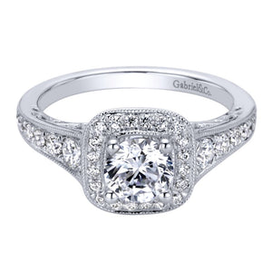 Gabriel Bridal Collection White Gold Halo Engagement Ring (0.47 ctw)