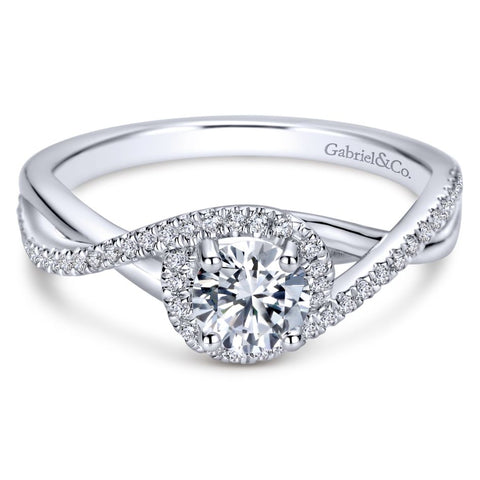 Gabriel Bridal Collection White Gold Halo Engagement Ring (0.15 ctw)