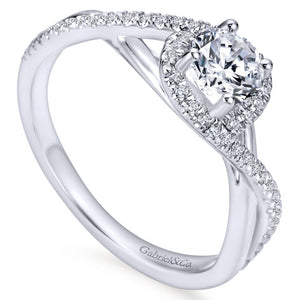 Gabriel Bridal Collection White Gold Halo Engagement Ring (0.15 ctw)