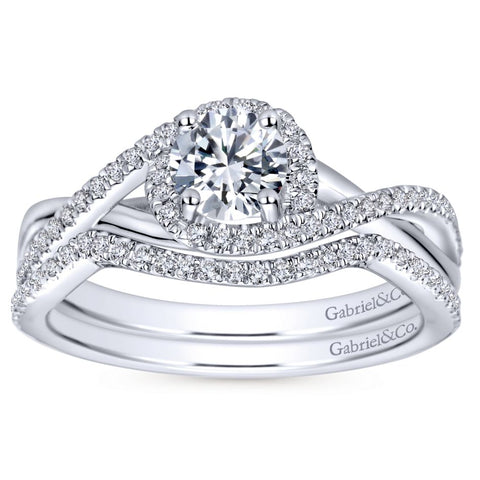 Gabriel Bridal Collection White Gold Halo Engagement Ring (0.15 ctw)