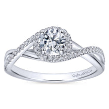 Load image into Gallery viewer, Gabriel Bridal Collection White Gold Halo Engagement Ring (0.15 ctw)