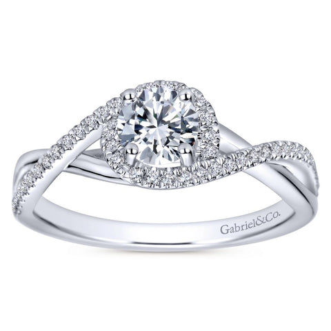 Gabriel Bridal Collection White Gold Halo Engagement Ring (0.15 ctw)