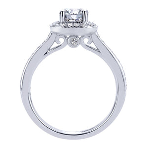 Gabriel Bridal Collection White Gold Halo Engagement Ring (0.36ctw)