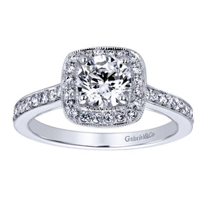 Gabriel Bridal Collection White Gold Halo Engagement Ring (0.36ctw)