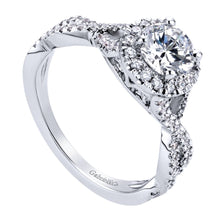 Load image into Gallery viewer, Gabriel Bridal Collection White Gold Halo Engagement Ring (0.3 ctw)