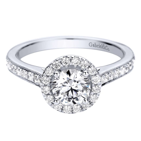 Gabriel Bridal Collection White Gold Halo Engagement Ring (0.39 ctw)