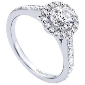 Gabriel Bridal Collection White Gold Halo Engagement Ring (0.39 ctw)