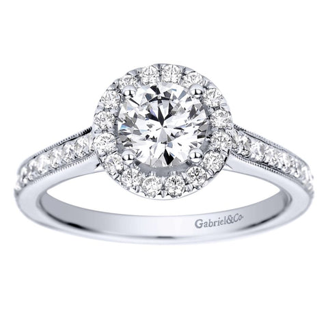 Gabriel Bridal Collection White Gold Halo Engagement Ring (0.39 ctw)