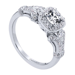 Gabriel Bridal Collection White Gold Halo Engagement Ring (0.27 ctw)