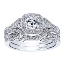 Load image into Gallery viewer, Gabriel Bridal Collection White Gold Halo Engagement Ring (0.27 ctw)
