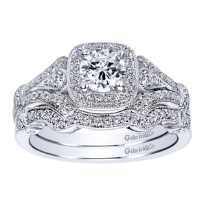 Gabriel Bridal Collection White Gold Halo Engagement Ring (0.27 ctw)