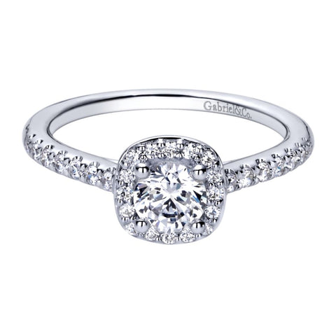 Gabriel Bridal Collection White Gold Halo Engagement Ring (0.27 ctw)