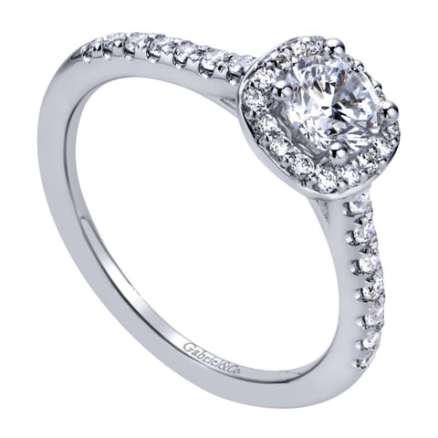 Gabriel Bridal Collection White Gold Halo Engagement Ring (0.27 ctw)