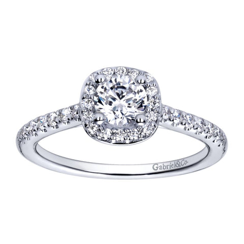 Gabriel Bridal Collection White Gold Halo Engagement Ring (0.27 ctw)