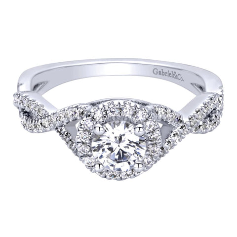 Gabriel Bridal Collection White Gold Halo Engagement Ring (0.25 ctw)