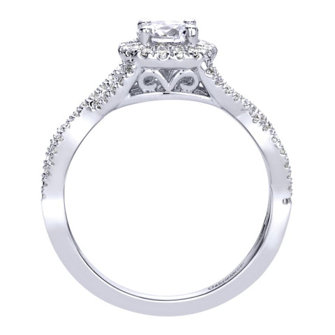 Gabriel Bridal Collection White Gold Halo Engagement Ring (0.25 ctw)