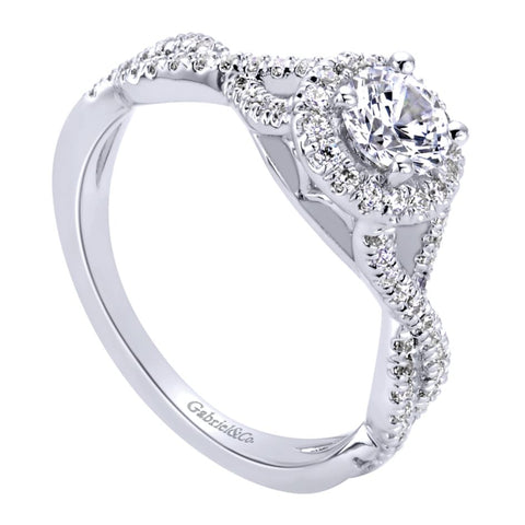 Gabriel Bridal Collection White Gold Halo Engagement Ring (0.25 ctw)