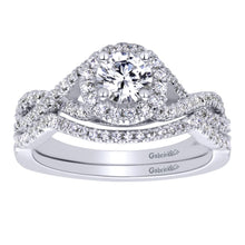 Load image into Gallery viewer, Gabriel Bridal Collection White Gold Halo Engagement Ring (0.25 ctw)