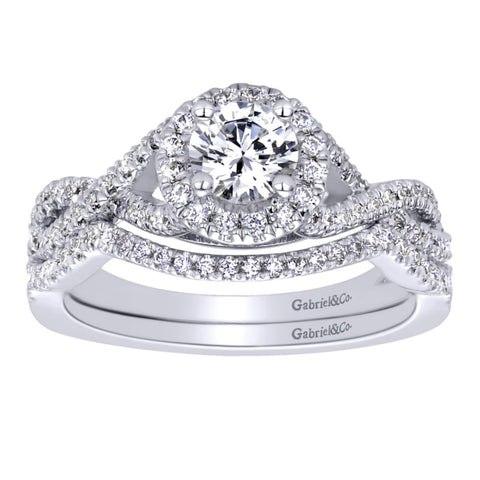 Gabriel Bridal Collection White Gold Halo Engagement Ring (0.25 ctw)