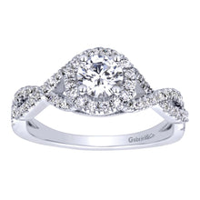 Load image into Gallery viewer, Gabriel Bridal Collection White Gold Halo Engagement Ring (0.25 ctw)