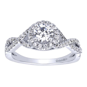 Gabriel Bridal Collection White Gold Halo Engagement Ring (0.25 ctw)