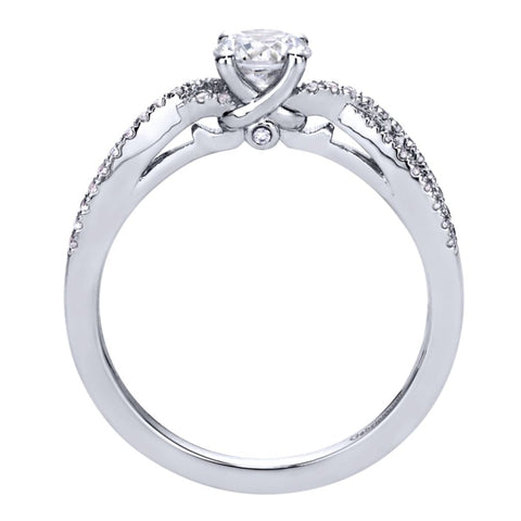 Gabriel Bridal Collection White Gold Criss Cross Engagement Ring (0.18 ctw)