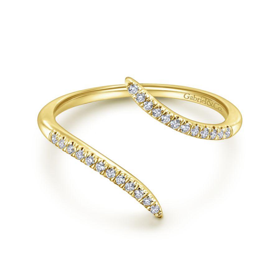 Gabriel & Co. Kaslique Yellow Gold Jewelry Ring (0.1 CTW)