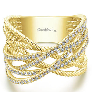 Gabriel & Co. Hampton Yellow Gold Jewelry Ring (0.4 CTW)