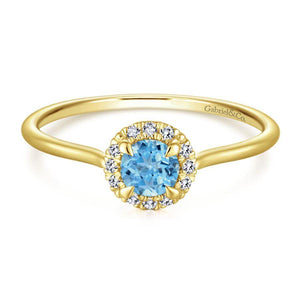 Gabriel & Co. Lusso Color Yellow Gold Jewelry Ring (0.06 CTW)