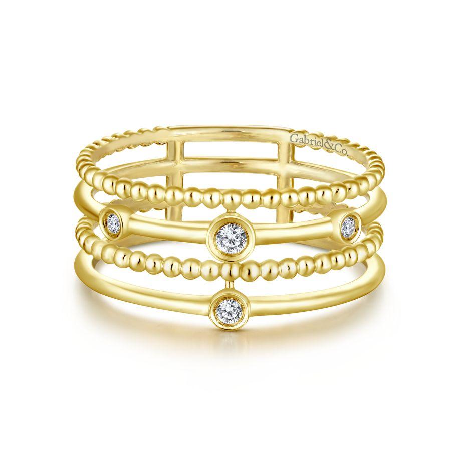 Gabriel Constellations Yellow Gold Jewelry Ring CTW)