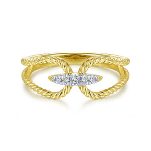 Gabriel & Co. Hampton Yellow Gold Jewelry Ring (0.05 CTW)