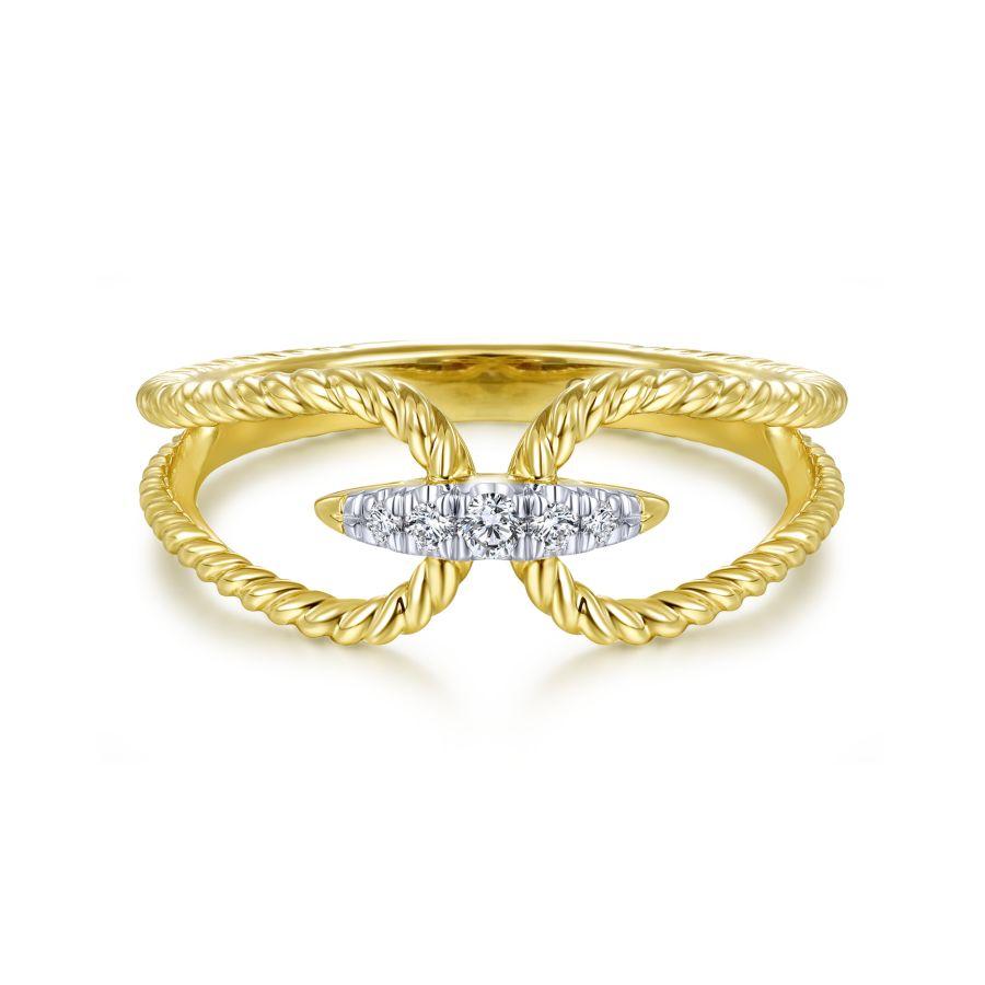 Gabriel & Co. Hampton Yellow Gold Jewelry Ring (0.05 CTW)