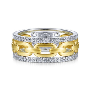 Gabriel & Co. Contemporary Yellow Gold|White Gold Jewelry Ring (0.35 CTW)