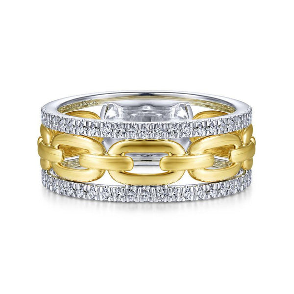 Gabriel & Co. Contemporary Yellow Gold|White Gold Jewelry Ring (0.35 CTW)