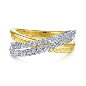 Gabriel & Co. Hampton Yellow Gold|White Gold Jewelry Ring (0.4 CTW)