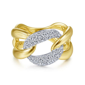 Gabriel & Co. Contemporary Yellow Gold|White Gold Jewelry Ring (0.46 CTW)