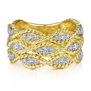 Gabriel & Co. Hampton Yellow Gold Jewelry Ring (0.52 CTW)