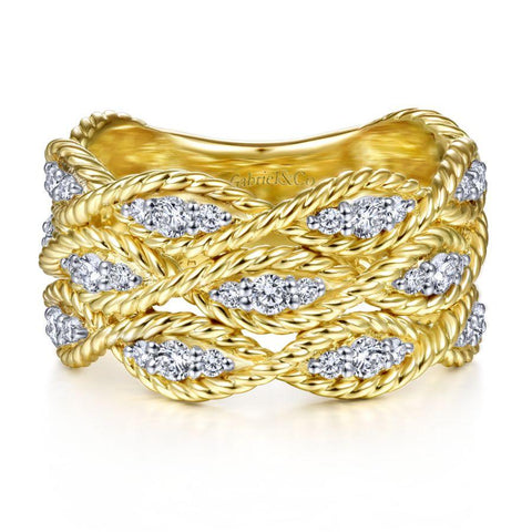 Gabriel & Co. Hampton Yellow Gold Jewelry Ring (0.52 CTW)