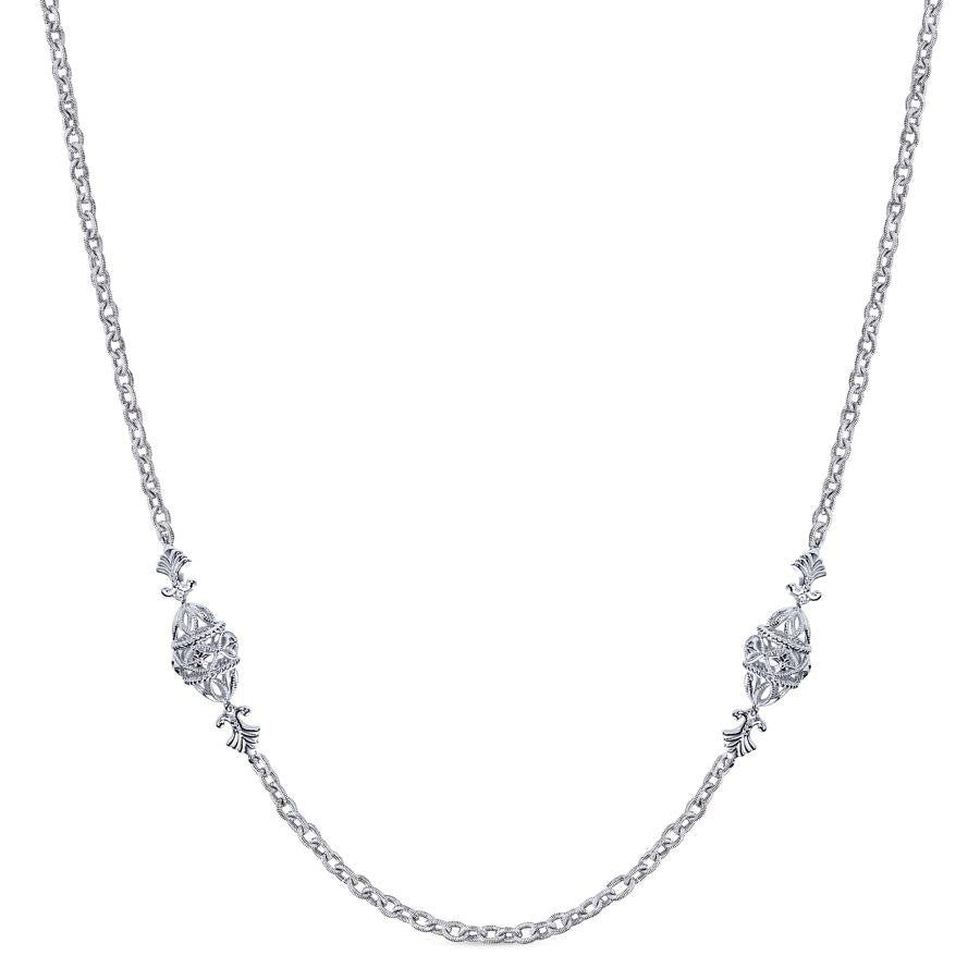 Gabriel & Co. Victorian Sterling Silver Necklace